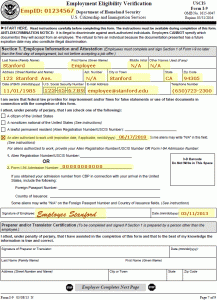 I-9 Form Sample 1